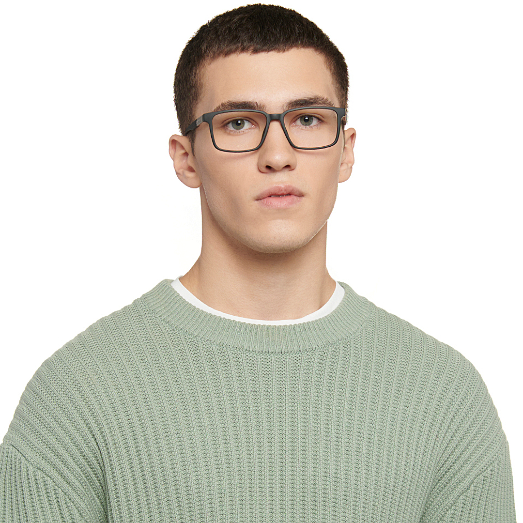 John Jacobs Black Full Rim Rectangle left side