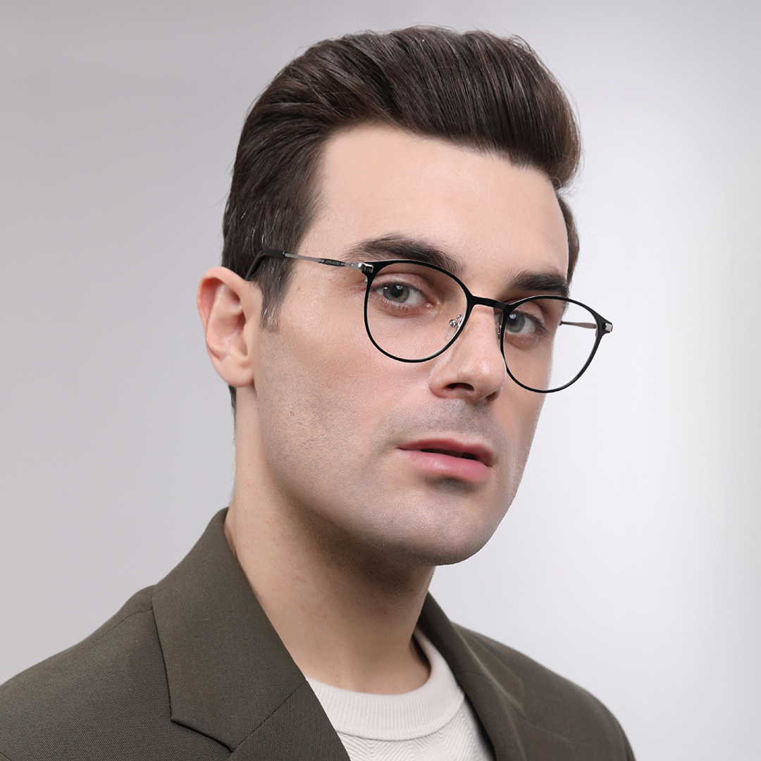 John Jacobs Black Full Rim Round right side