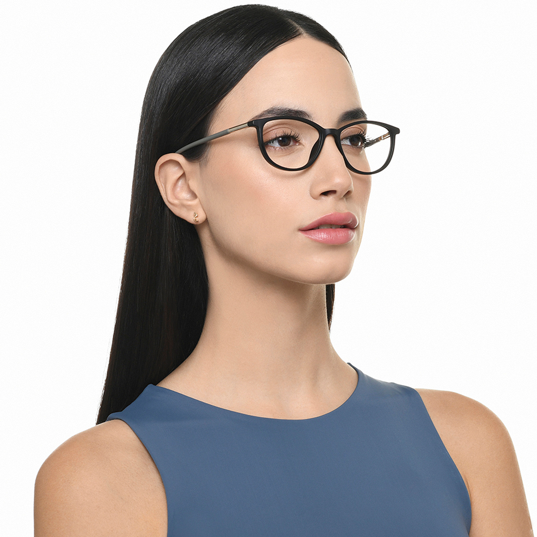 John Jacobs Black Full Rim Cat Eye right side