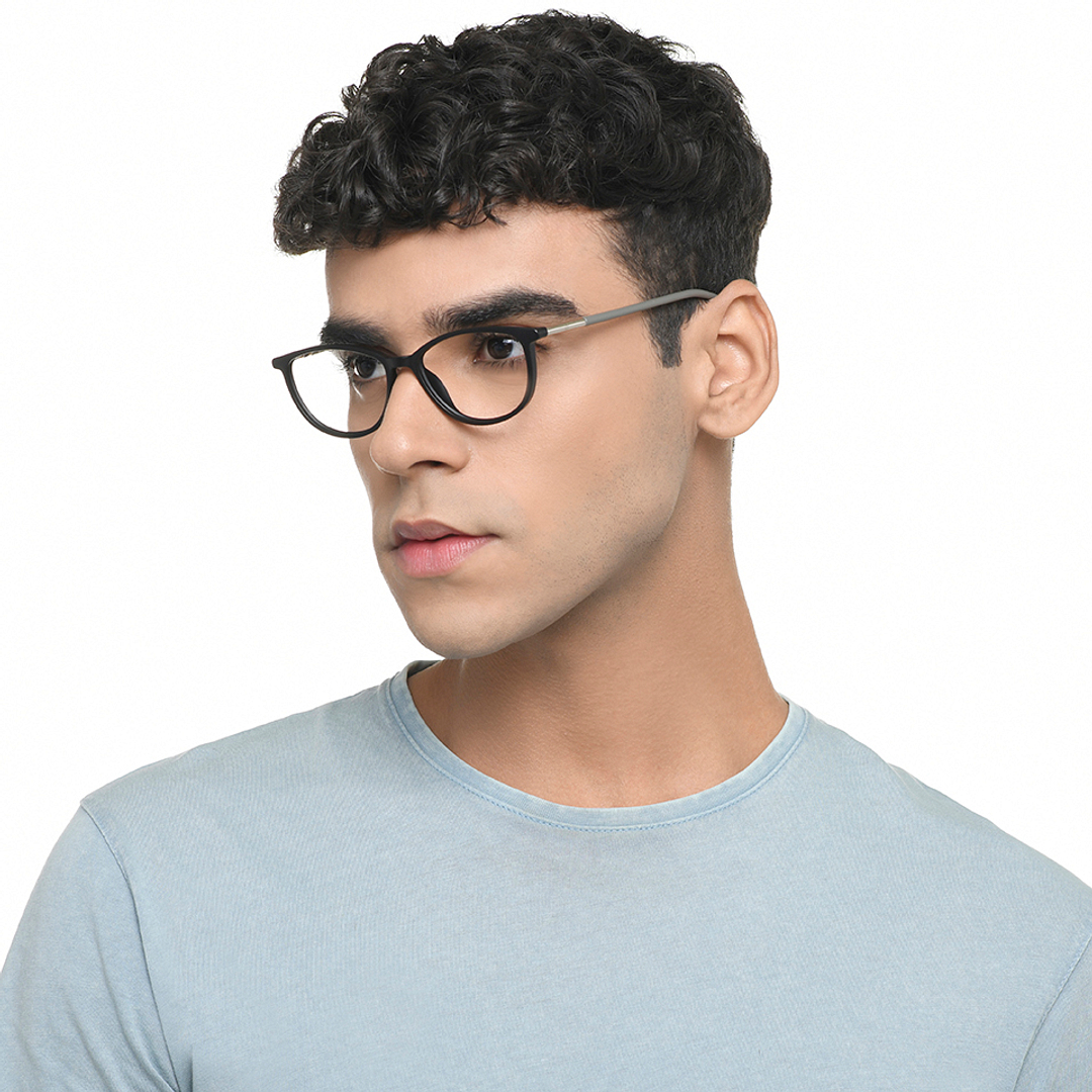 John Jacobs Black Full Rim Cat Eye right side