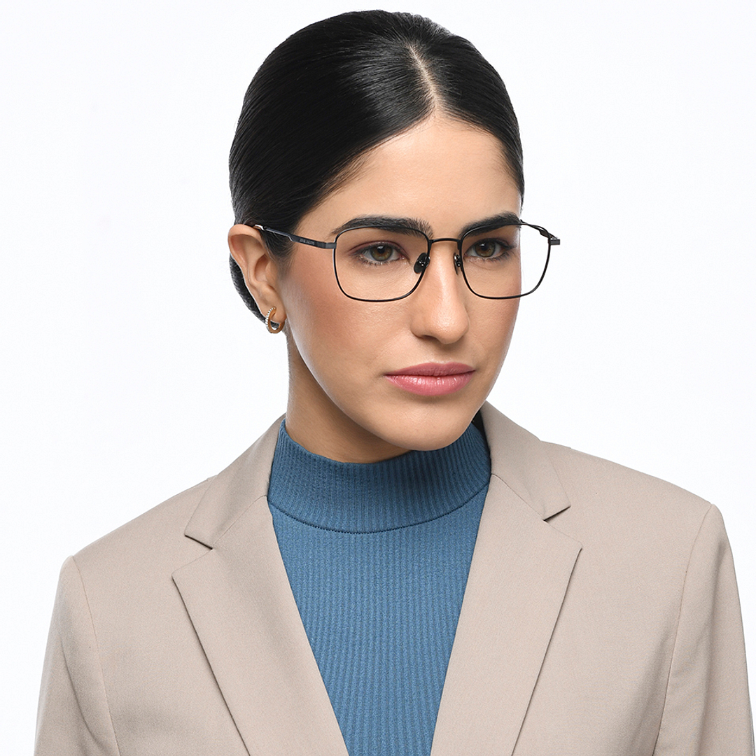 John Jacobs Black Full Rim Square left side