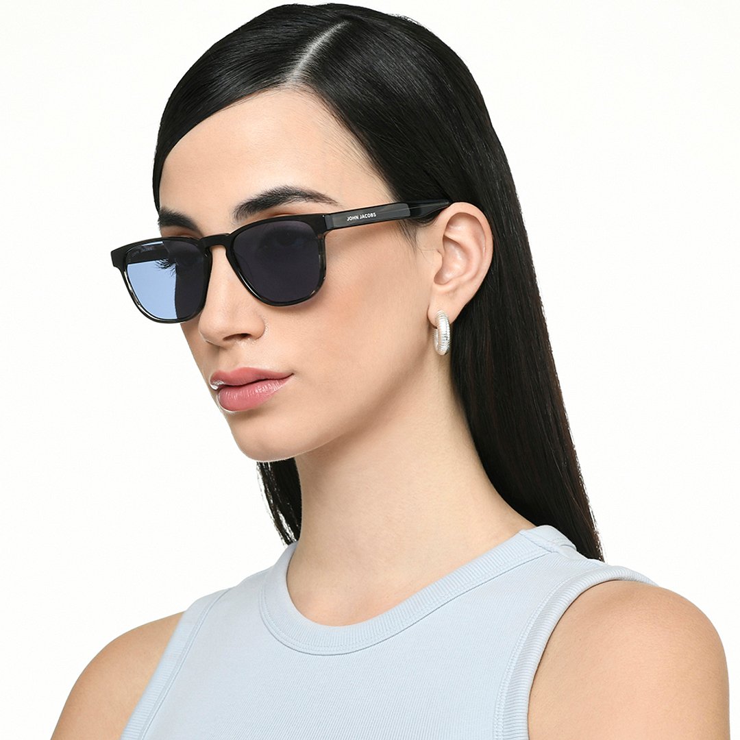 John Jacobs Black Full Rim Square left side