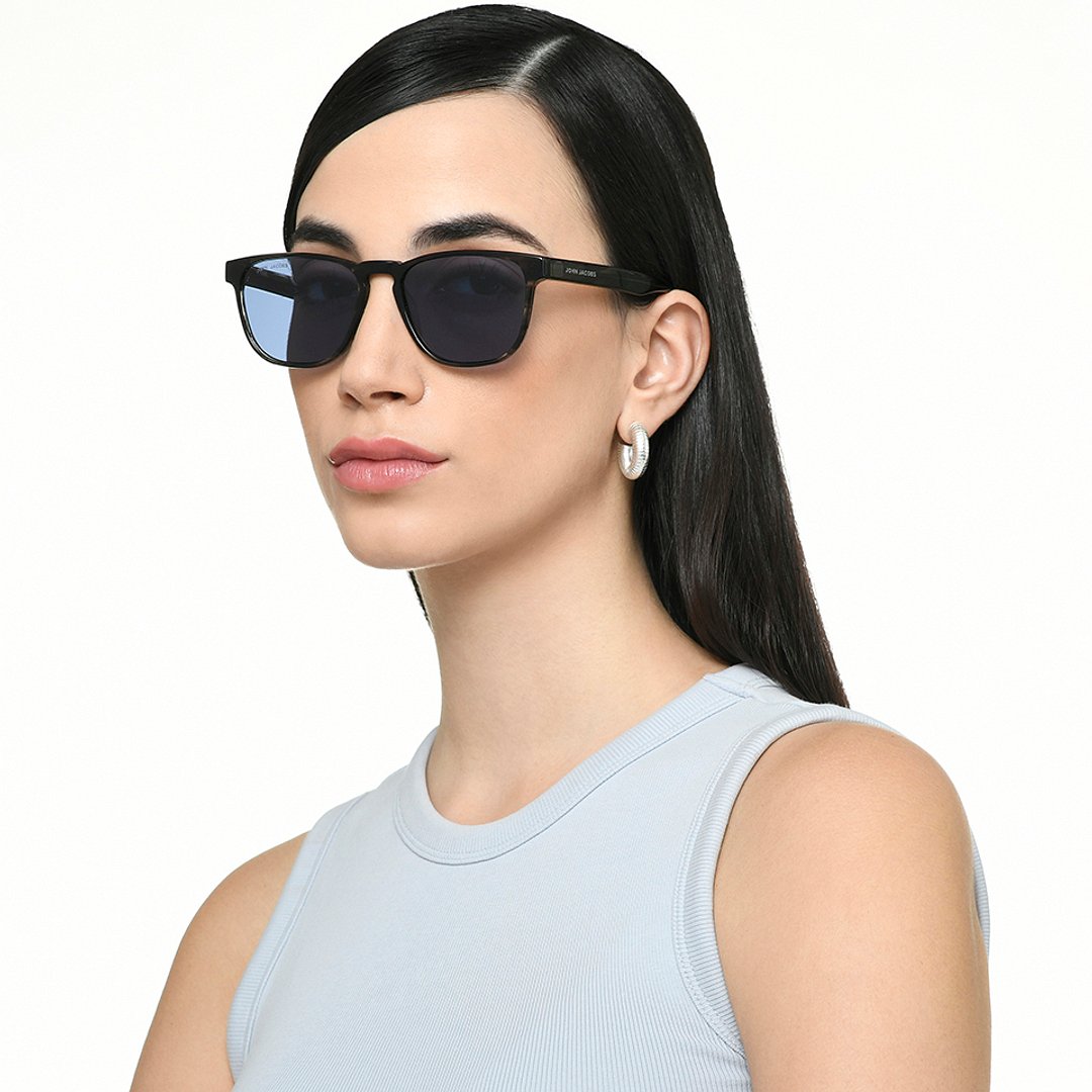 John Jacobs Black Full Rim Square right side