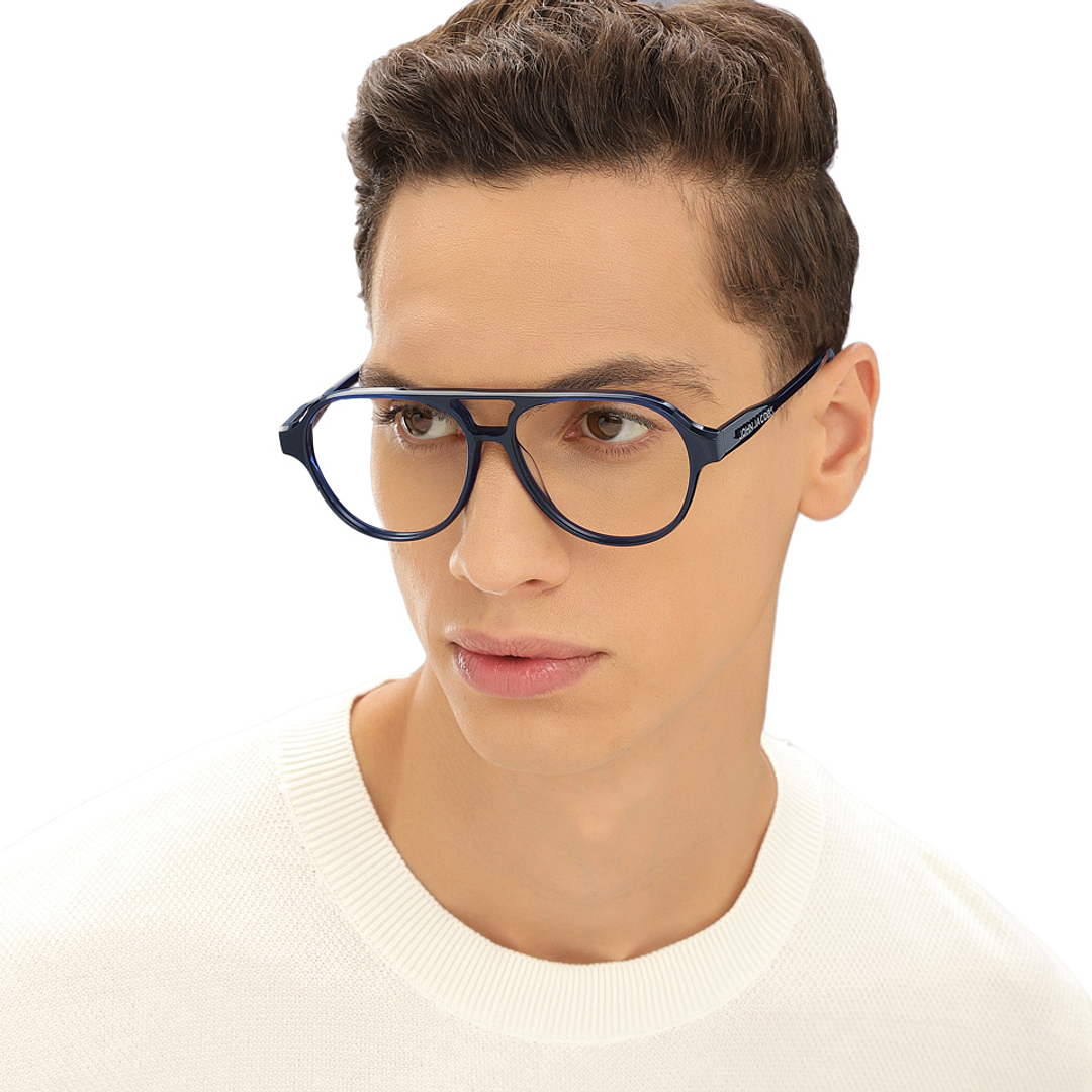 John Jacobs Sky Blue Full Rim Aviator left side