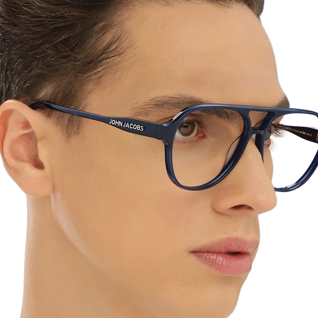 John Jacobs Sky Blue Full Rim Aviator right side