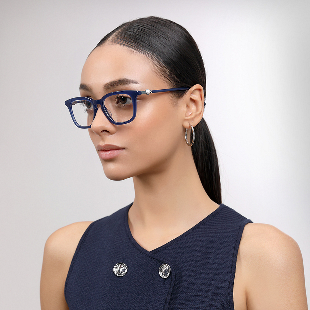 John Jacobs Sky Blue Full Rim Rectangle right side