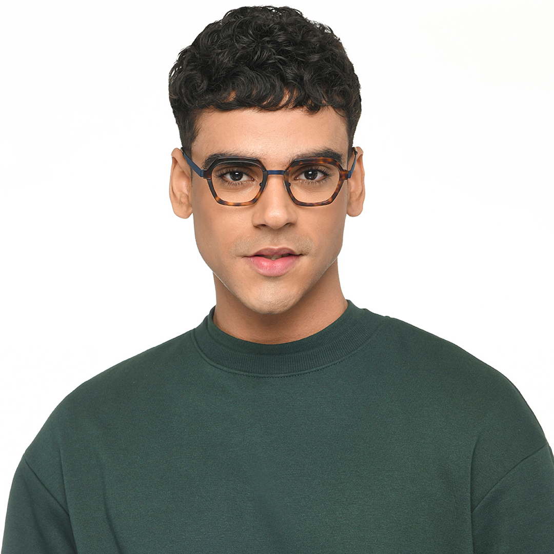 John Jacobs Sky Blue Full Rim Square left side