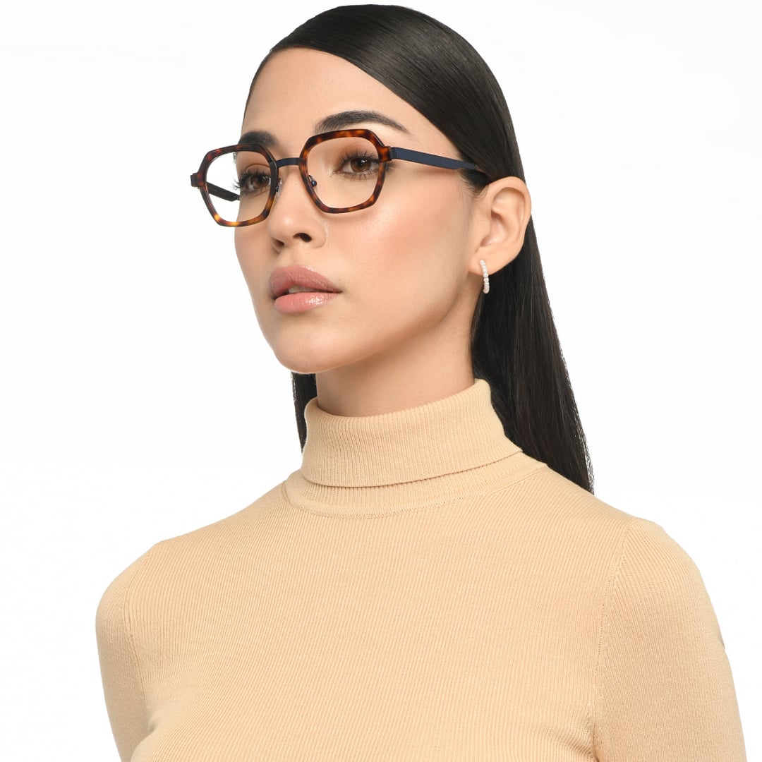 John Jacobs Sky Blue Full Rim Square left side