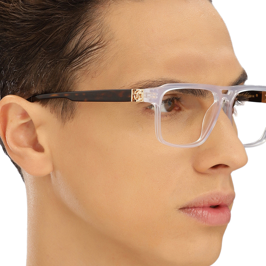 John Jacobs Blue Transparent Full Rim Square left side