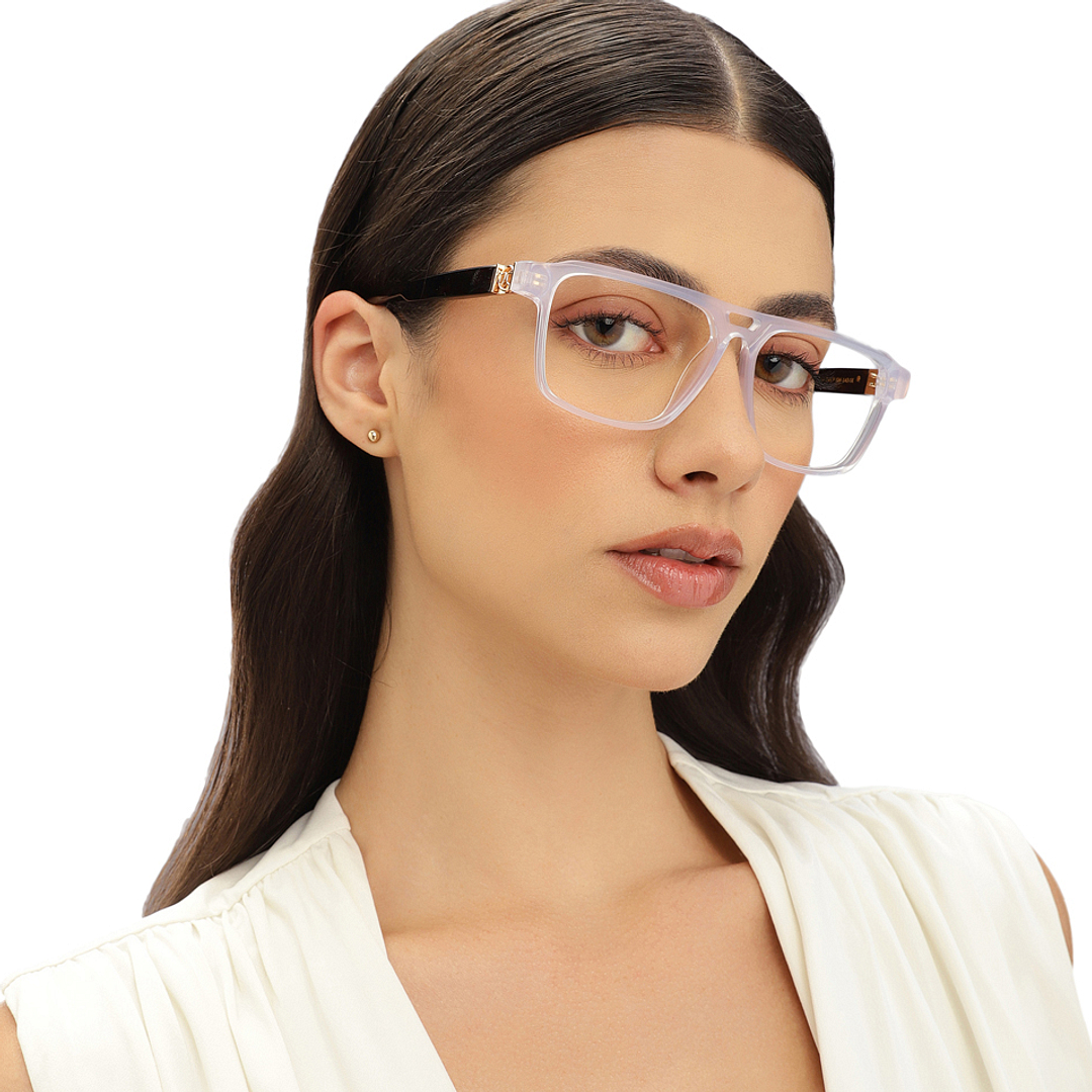 John Jacobs Blue Transparent Full Rim Square left side