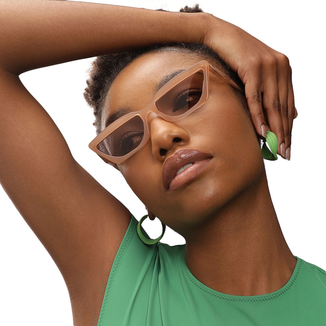 John Jacobs Online Light Brown Full Rim Cat Eye left side