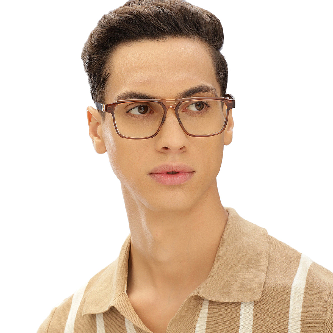 John Jacobs Online Light Brown Full Rim Square left side