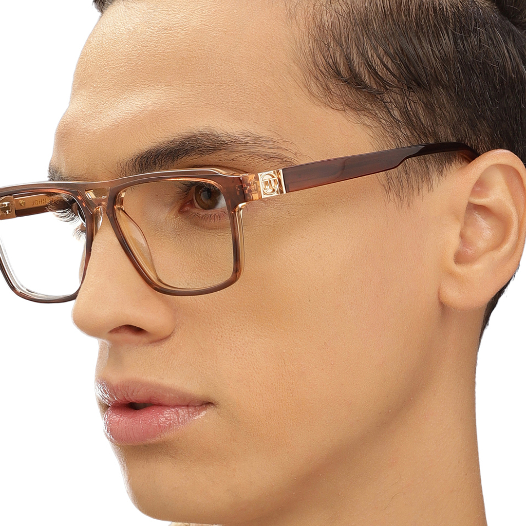 John Jacobs Online Light Brown Full Rim Square right side