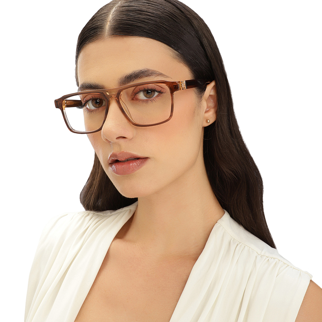 John Jacobs Online Light Brown Full Rim Square left side