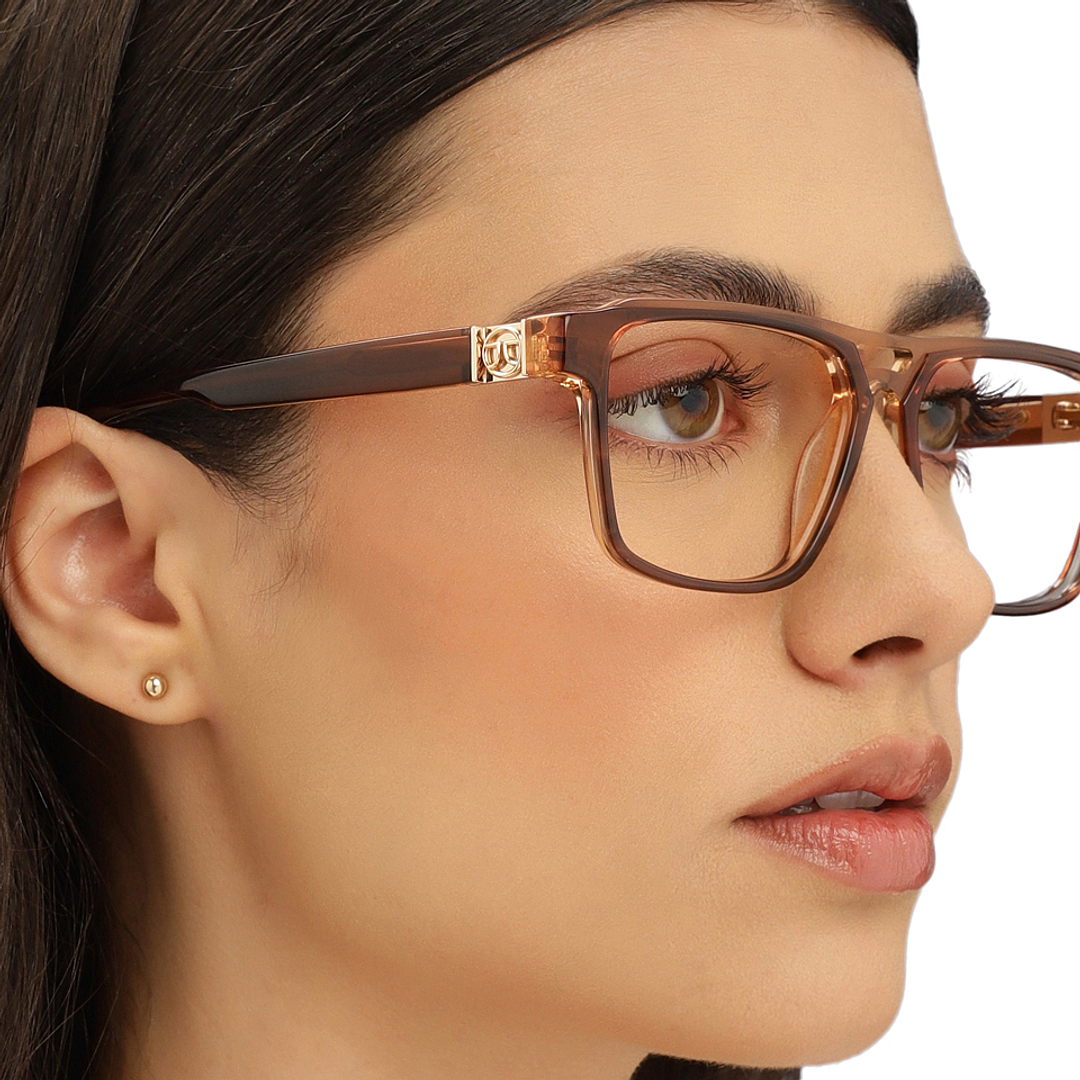 John Jacobs Online Light Brown Full Rim Square right side