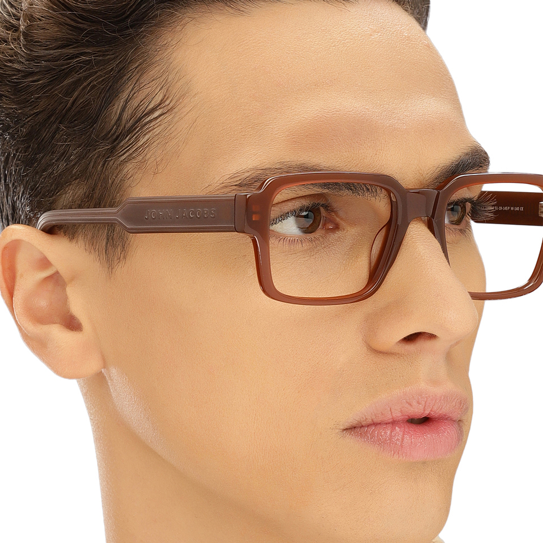 John Jacobs Light Brown Full Rim Square right side