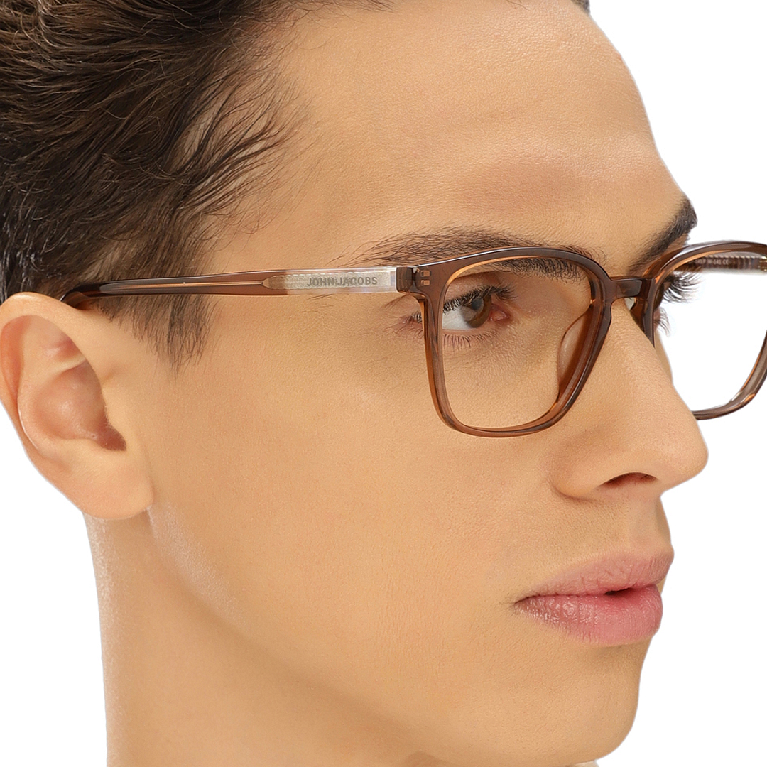 John Jacobs Light Brown Full Rim Square right side