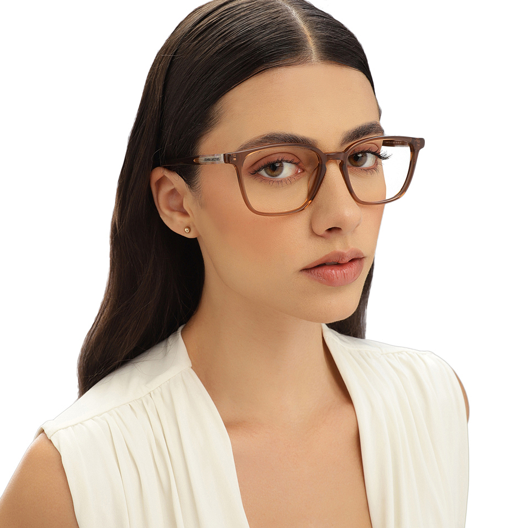 John Jacobs Light Brown Full Rim Square left side