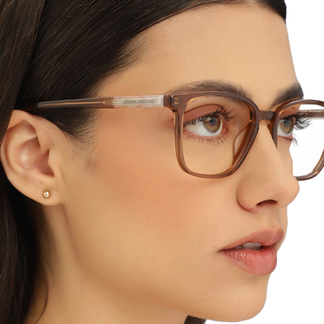 John Jacobs Light Brown Full Rim Square right side