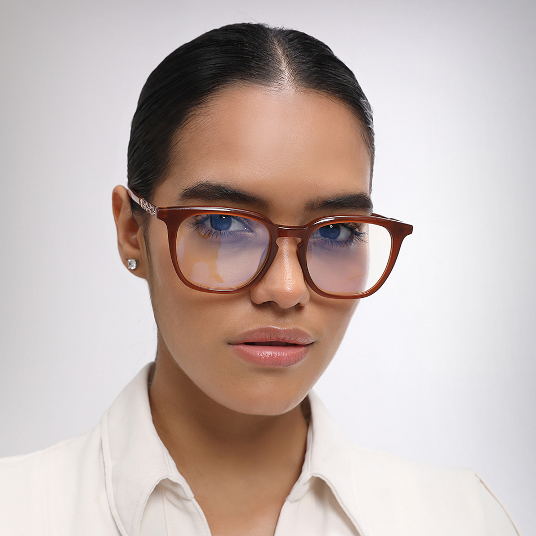 John Jacobs Light Brown Full Rim Square right side