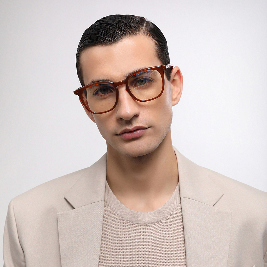 John Jacobs Light Brown Full Rim Square left side