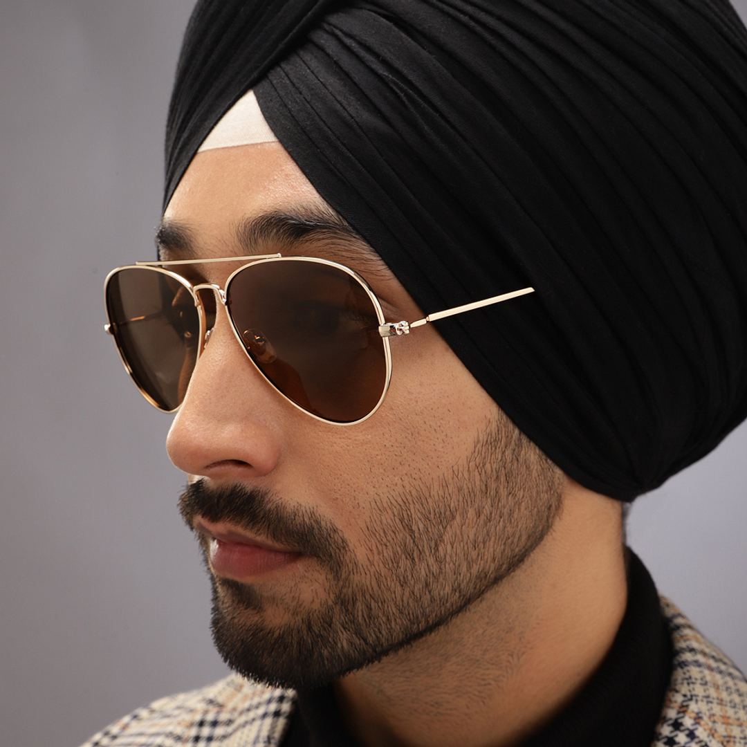 John Jacobs Gold Full Rim Aviator right side