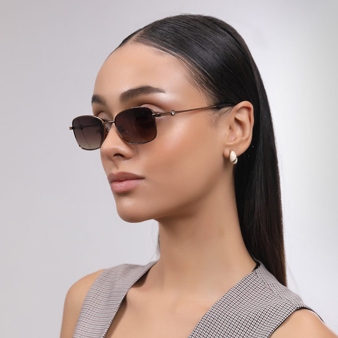 John Jacobs Brown Full Rim Cat Eye left side