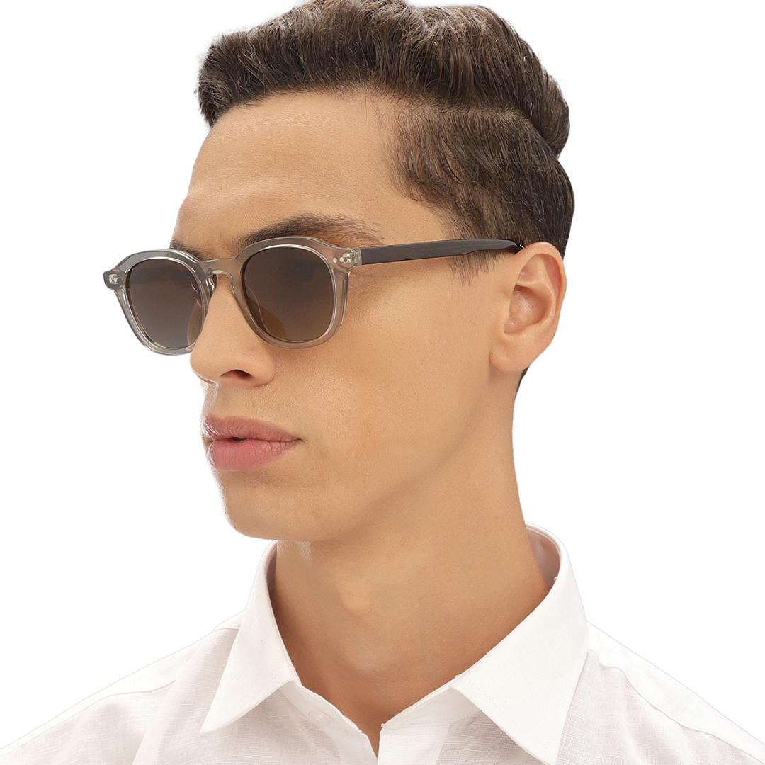 John Jacobs Grey Transparent Full Rim Round left side