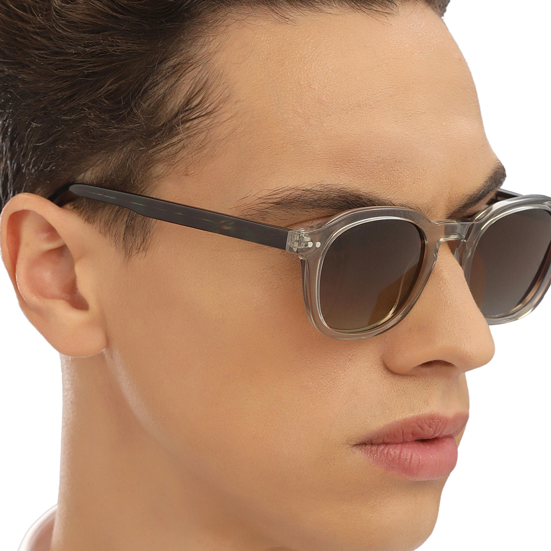 John Jacobs Grey Transparent Full Rim Round right side