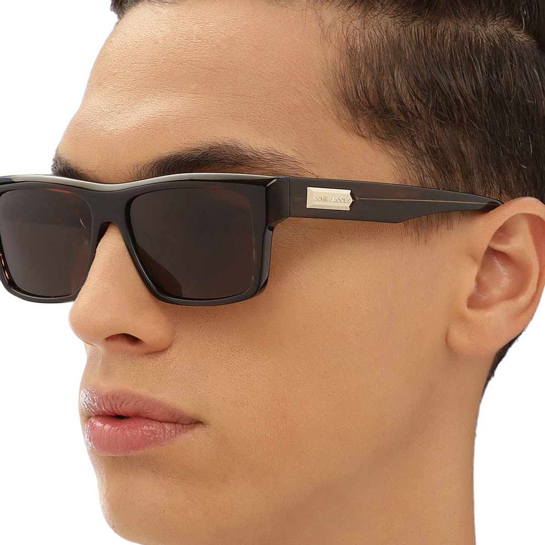 John Jacobs Brown Full Rim Rectangle right side