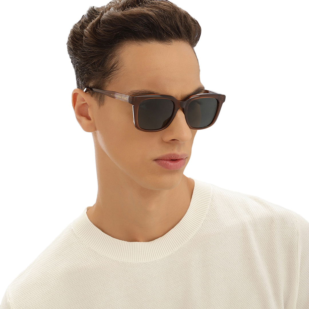 John Jacobs Brown Full Rim Square left side