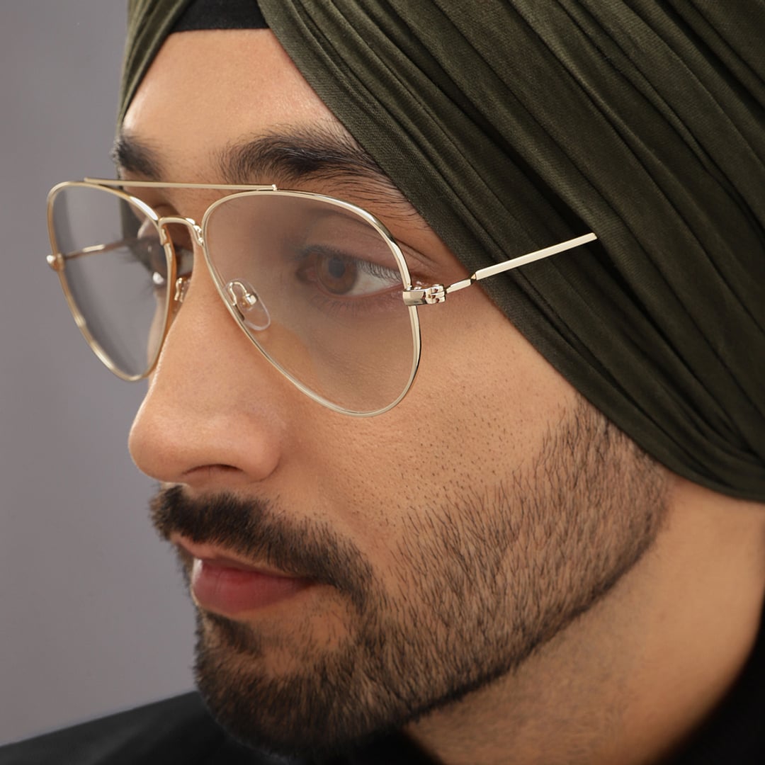 John Jacobs Gold Full Rim Aviator right side