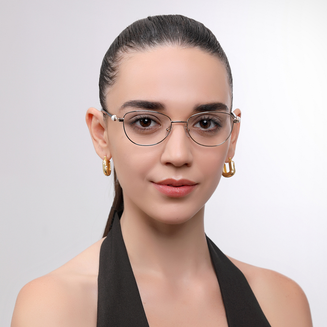 John Jacobs Gold Full Rim Cat Eye right side