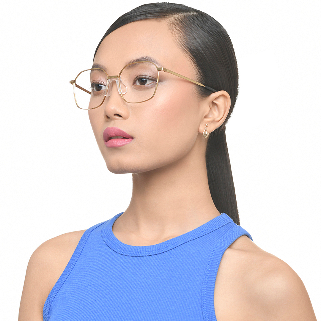 John Jacobs Gold Full Rim Geometric right side