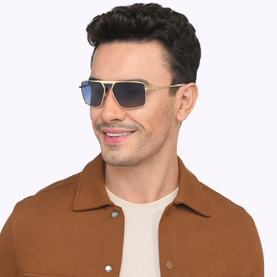 Buy Gold Blue Gradient Full Rim Square John Jacobs JJ Tints JJ