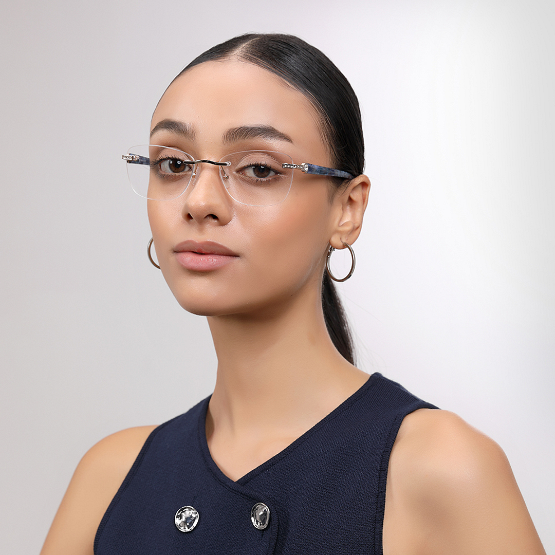 John Jacobs Gold Rimless Rectangle right side