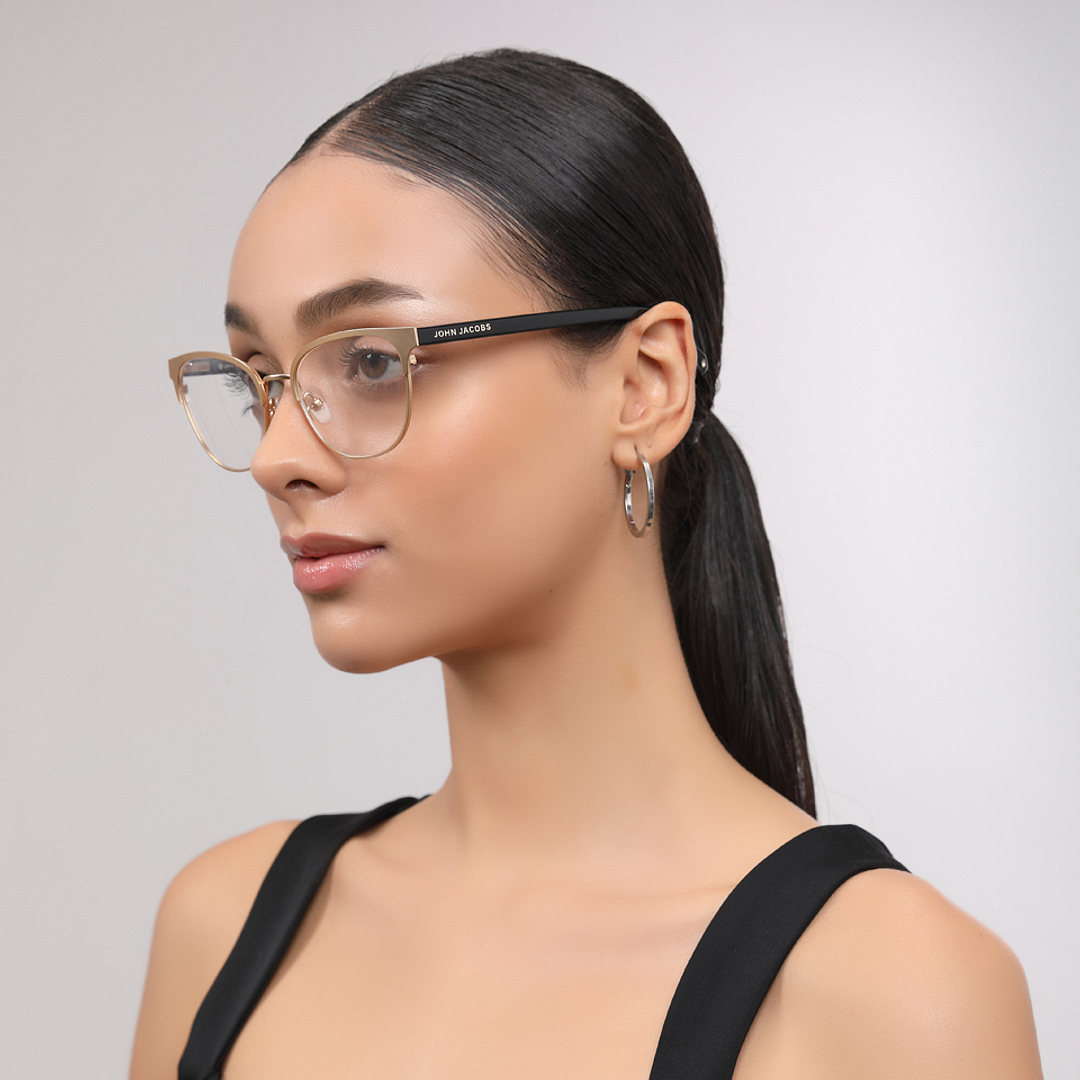 John Jacobs Gold Full Rim Cat Eye right side