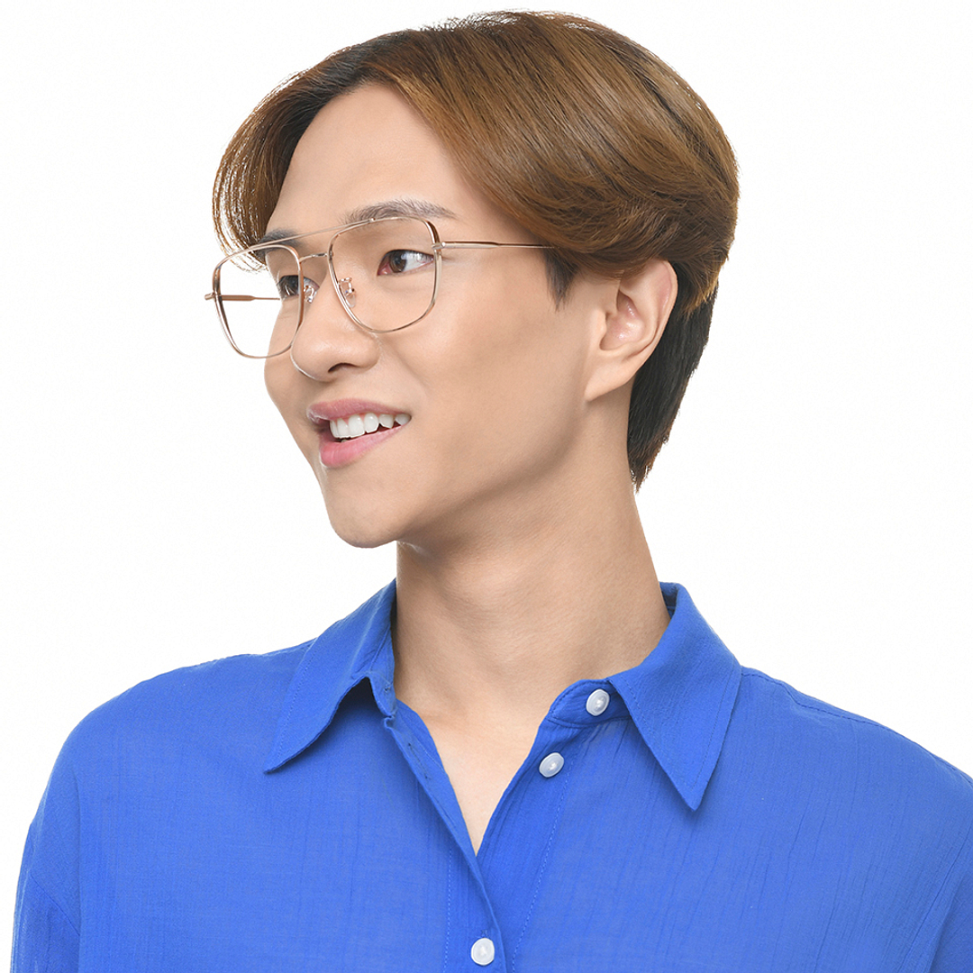 John Jacobs Gold Full Rim Aviator right side