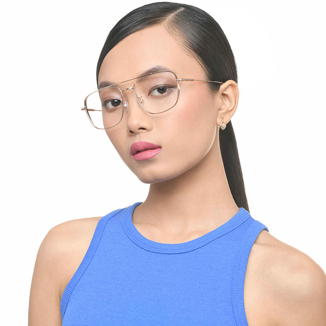 John Jacobs Gold Full Rim Aviator right side