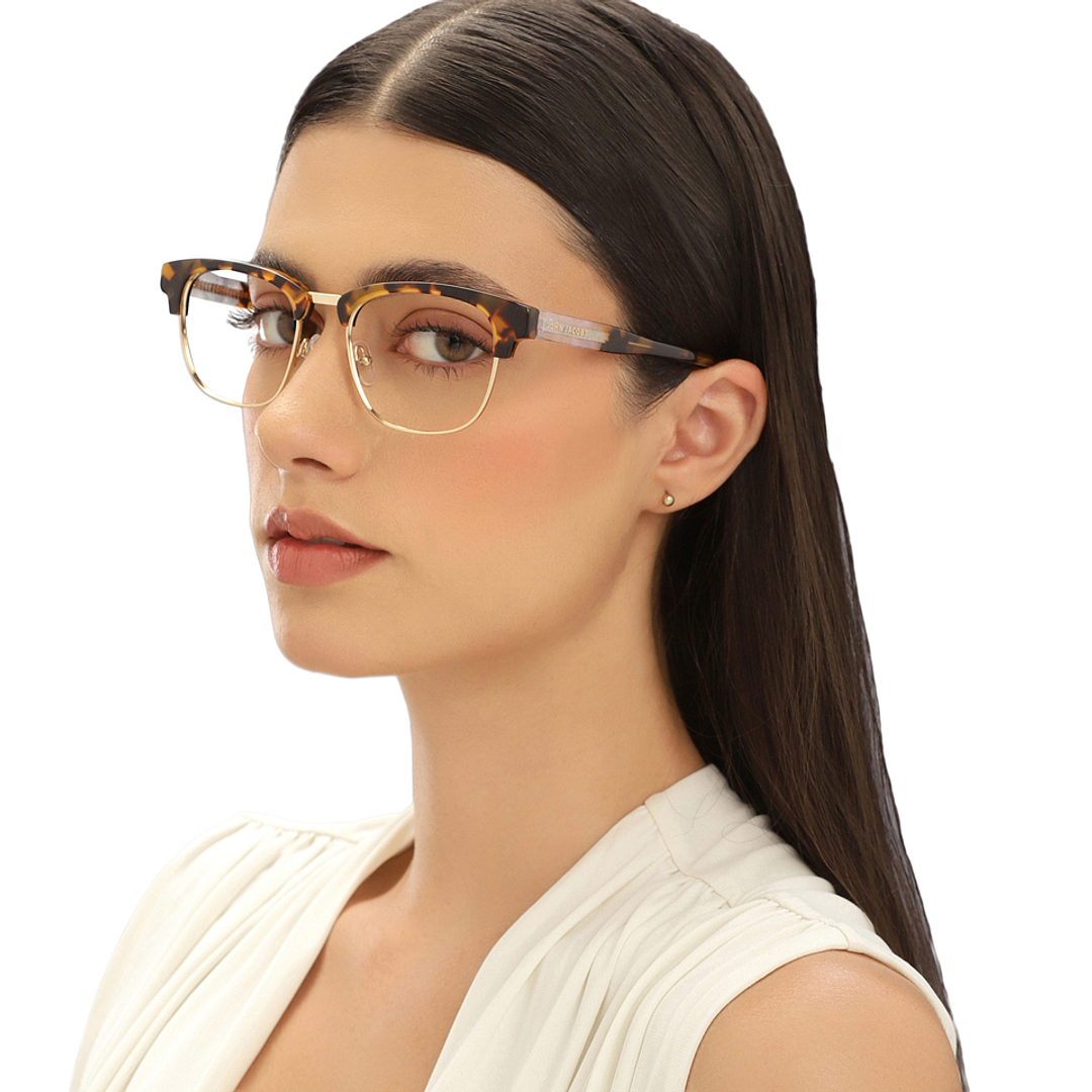 John Jacobs Gold Full Rim Clubmaster left side