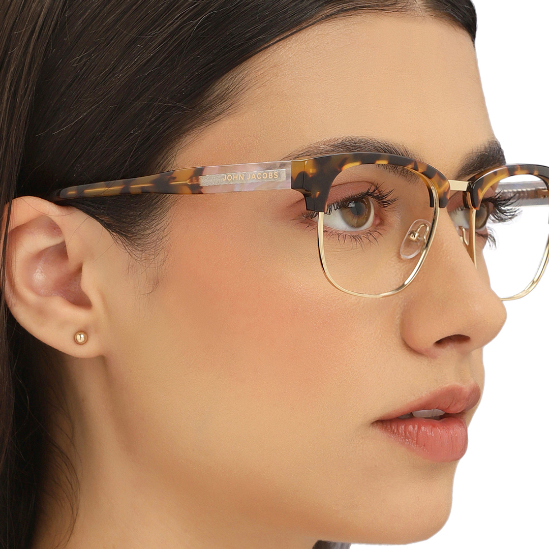 John Jacobs Gold Full Rim Clubmaster right side