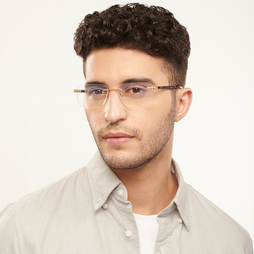 John Jacobs Online Gold Rimless Rectangle right side