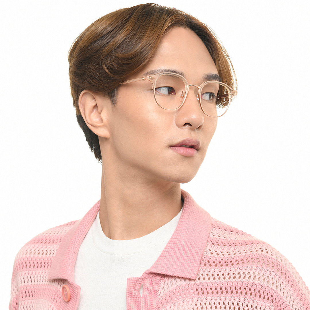 John Jacobs Online Crystal Transparent Full Rim Round left side