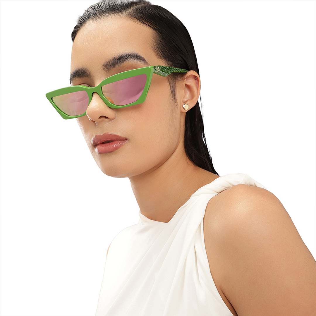 John Jacobs Green Full Rim Cat Eye right side