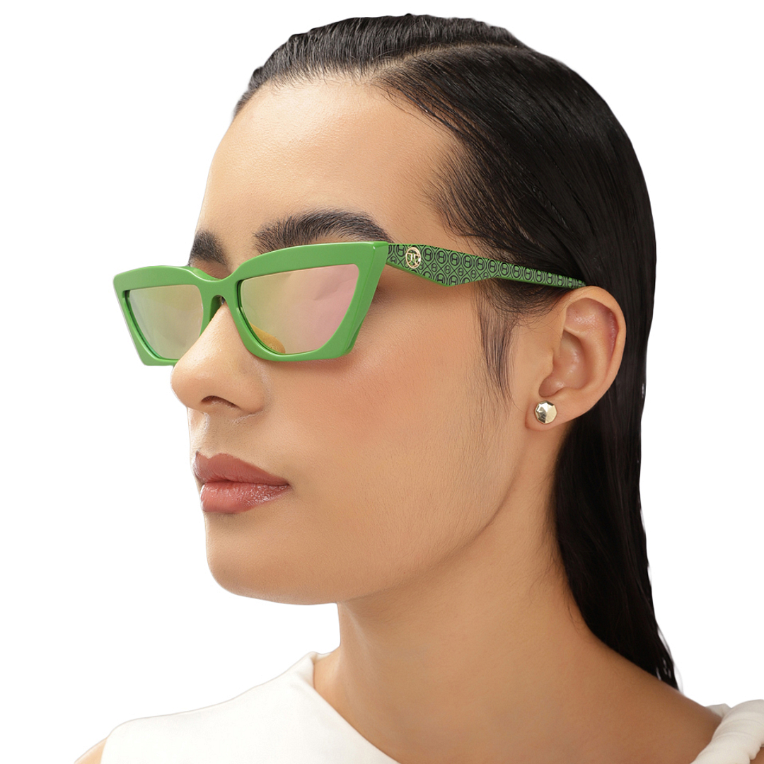 John Jacobs Green Full Rim Cat Eye left side