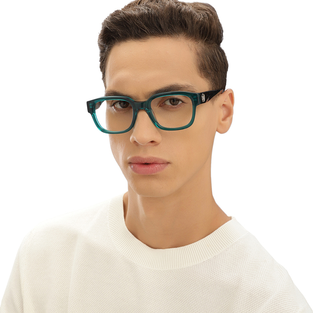 John Jacobs Green Full Rim Square left side