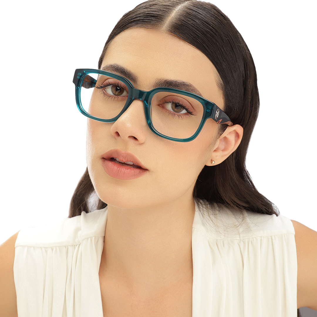 John Jacobs Green Full Rim Square left side