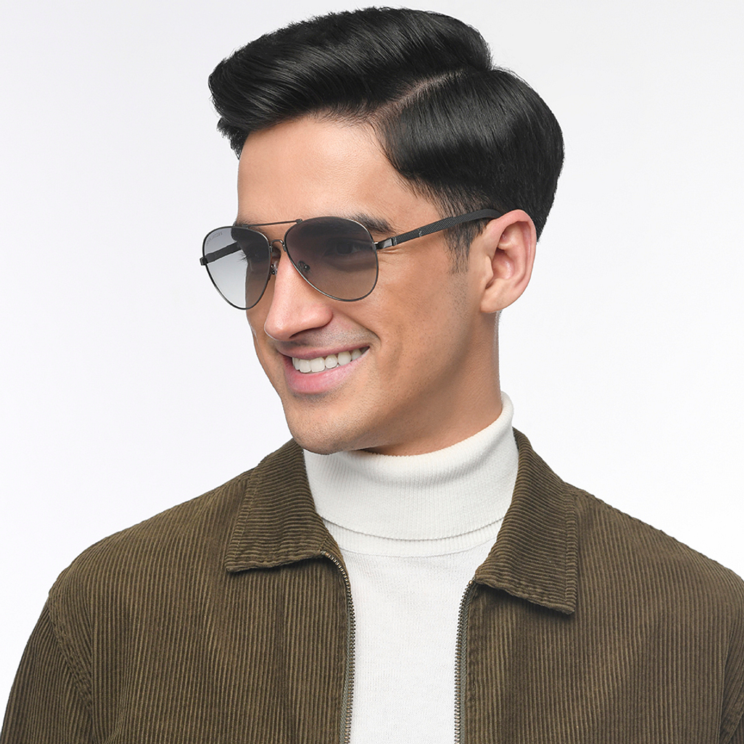 Buy Green Gradient Gunmetal Black Full Rim Aviator John Jacobs JJ