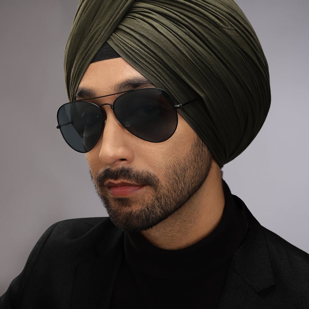 John Jacobs Black Full Rim Aviator left side