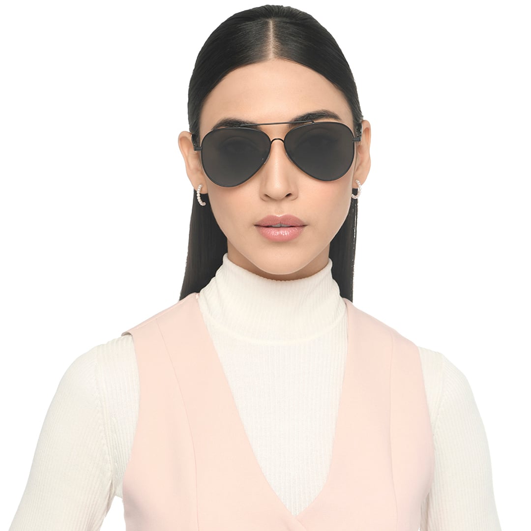 John Jacobs Black Full Rim Aviator right side